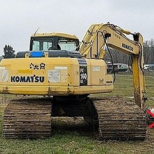 foto 16.4t bagr bahňák 120cm Komatsu PC160 širokopás (2022 repas podvozku)
